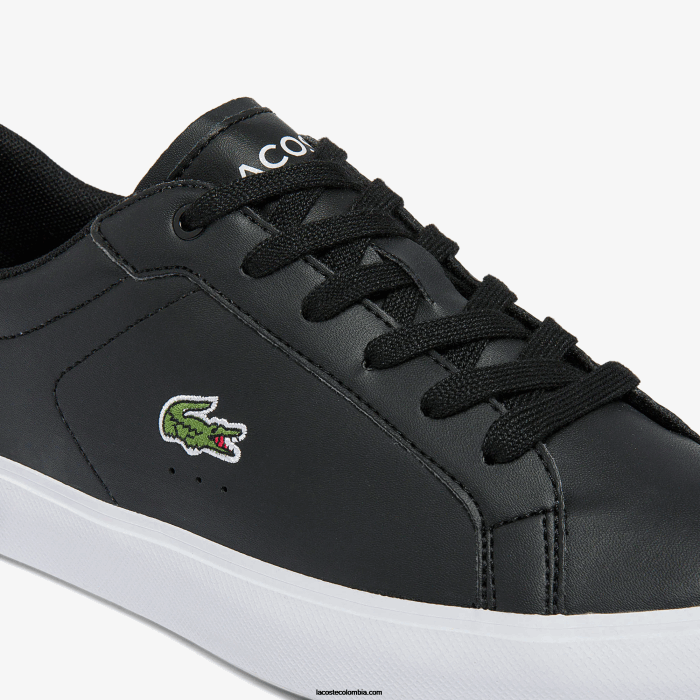 juniors Lacoste 6F243309 blanco y negro 312 tenis sintéticos powercourt