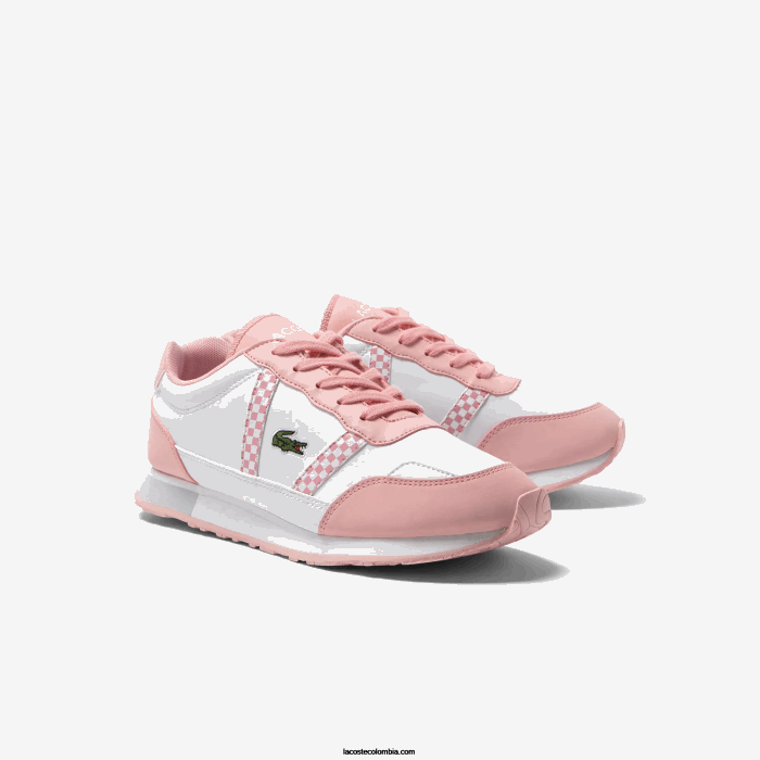 juniors Lacoste 6F243311 blanco y rosa b53 tenis sintéticos Partner