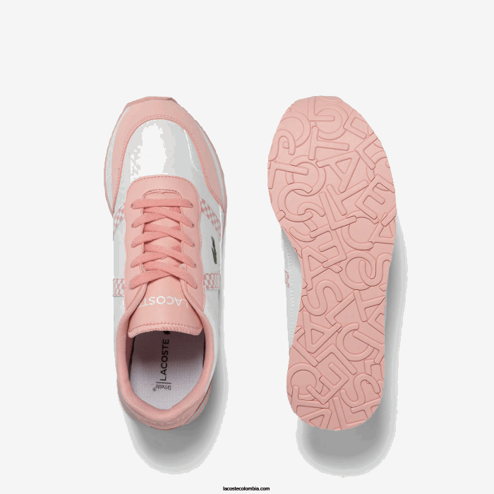 juniors Lacoste 6F243311 blanco y rosa b53 tenis sintéticos Partner