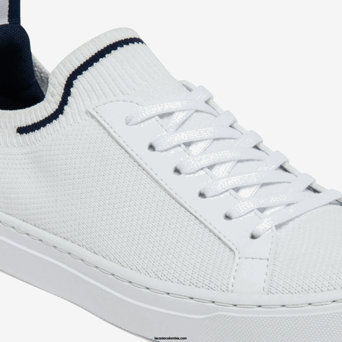 juniors Lacoste 6F243317 blanco/azul marino y rojo 407 tenis la piquee textil tricolor