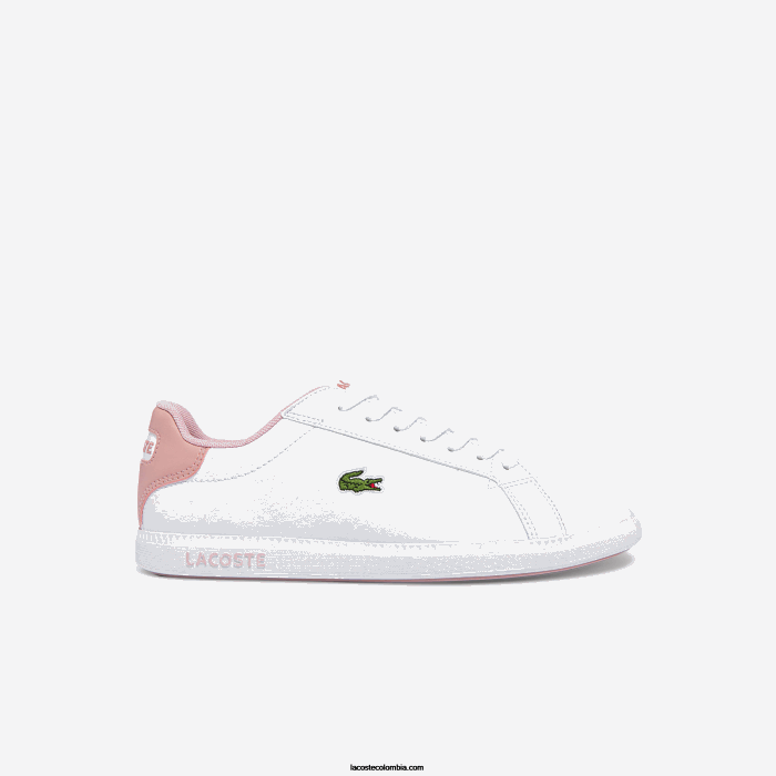 juniors Lacoste 6F243330 blanco y rosa claro 1y9 zapatillas graduadas sintéticas