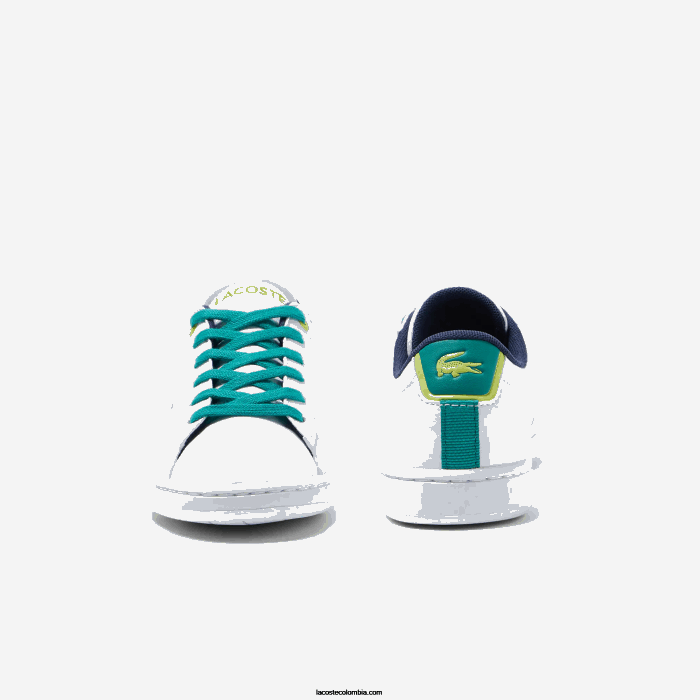 juniors Lacoste 6F243331 blanco/verde 082 zapatillas sintéticas carnaby