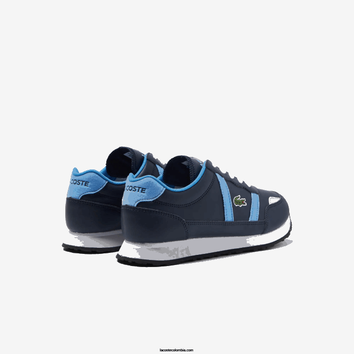 juniors Lacoste 6F243333 azul marino y azul claro 7e9 tenis partner sintéticos color pop