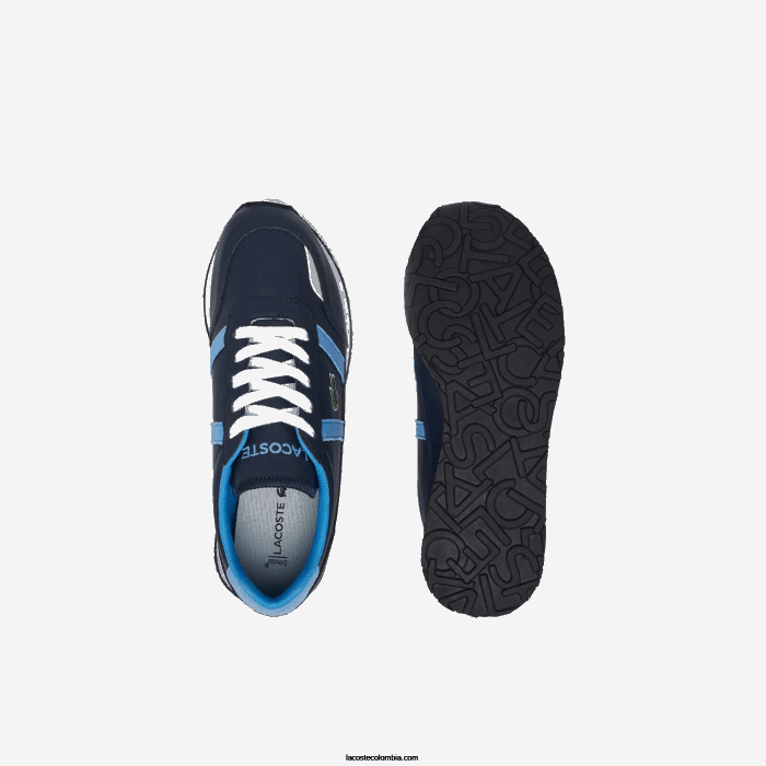 juniors Lacoste 6F243333 azul marino y azul claro 7e9 tenis partner sintéticos color pop