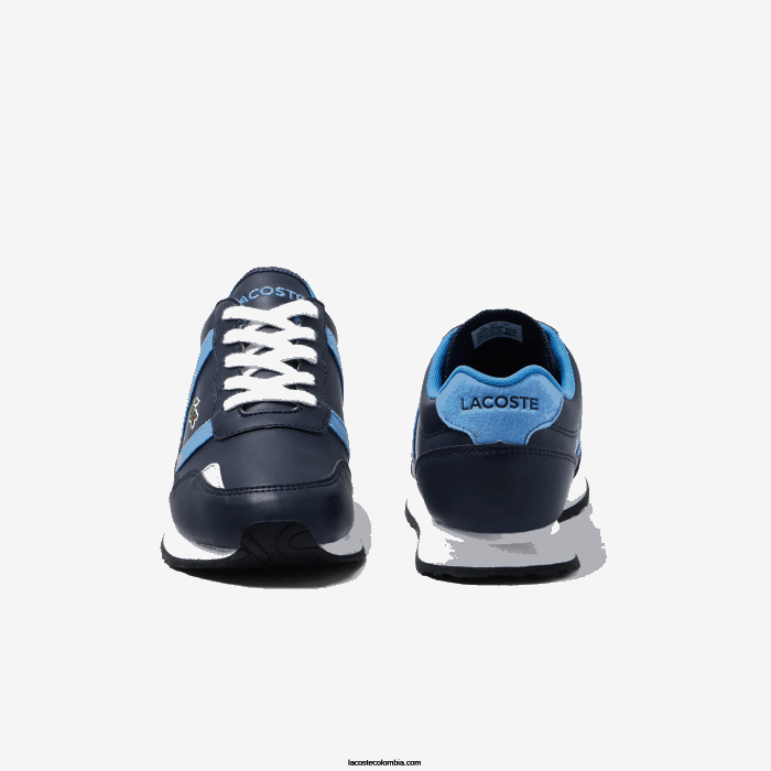 juniors Lacoste 6F243333 azul marino y azul claro 7e9 tenis partner sintéticos color pop