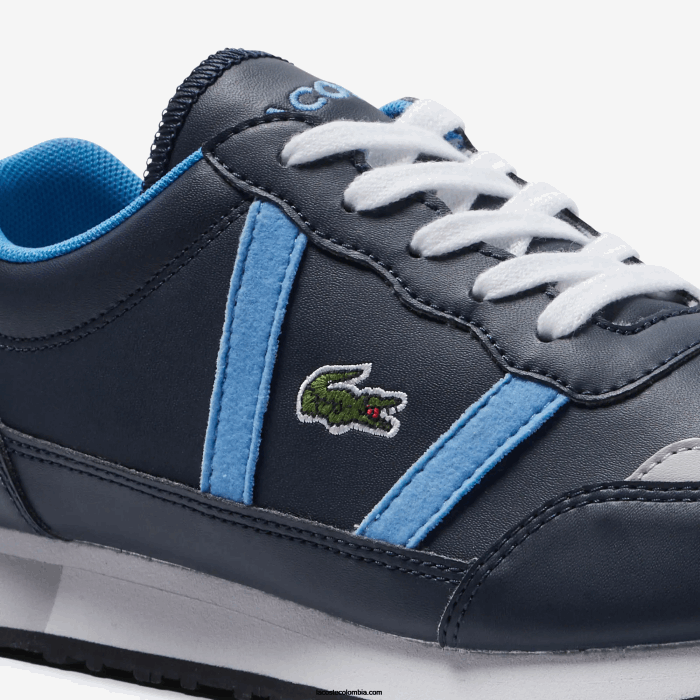 juniors Lacoste 6F243333 azul marino y azul claro 7e9 tenis partner sintéticos color pop