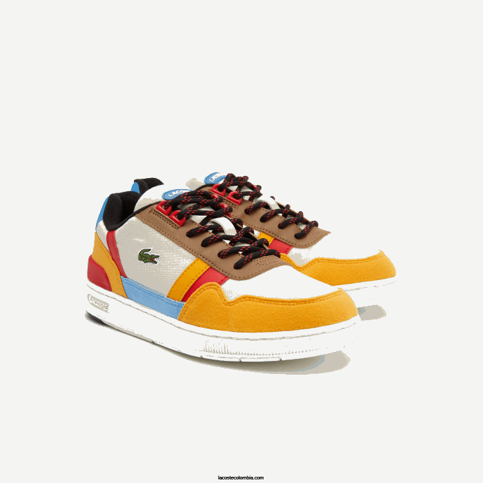 juniors Lacoste 6F243334 blanquecino y amarillo ht3 zapatos al aire libre sintéticos de invierno t-clip
