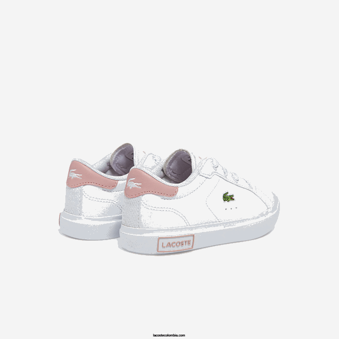 infantes Lacoste 6F242936 blanco y rosa claro 1y9 tenis sintéticos powercourt