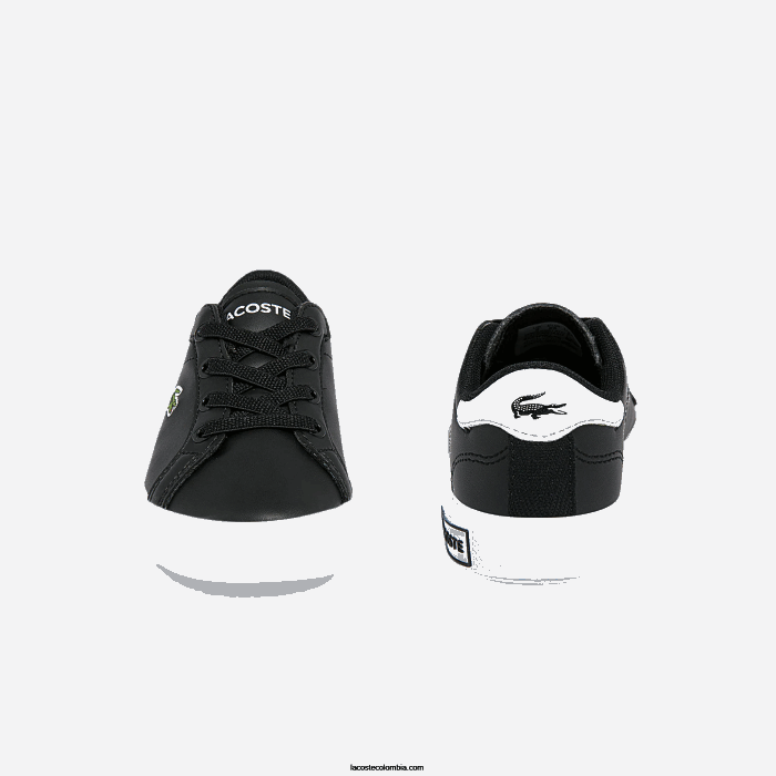 infantes Lacoste 6F242937 blanco y negro 312 tenis sintéticos powercourt