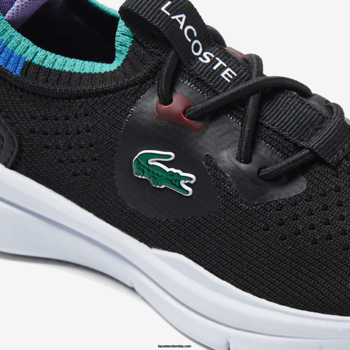 infantes Lacoste 6F242981 negro azul 011 tenis run spin knit textil color contraste