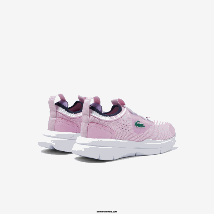 infantes Lacoste 6F242982 rosa y blanco f50 tenis run spin knit textil color contraste