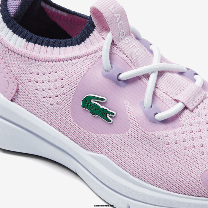 infantes Lacoste 6F242982 rosa y blanco f50 tenis run spin knit textil color contraste