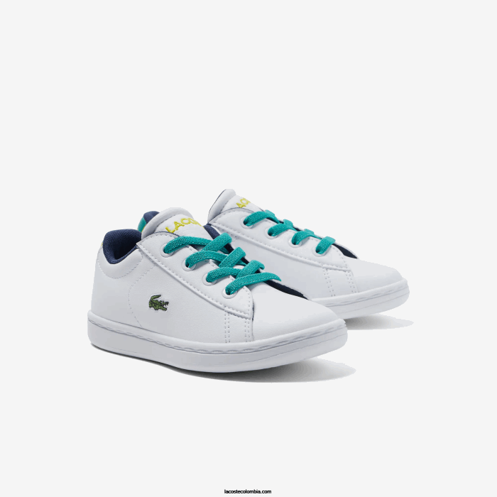 infantes Lacoste 6F242985 blanco/verde 082 zapatillas sintéticas carnaby