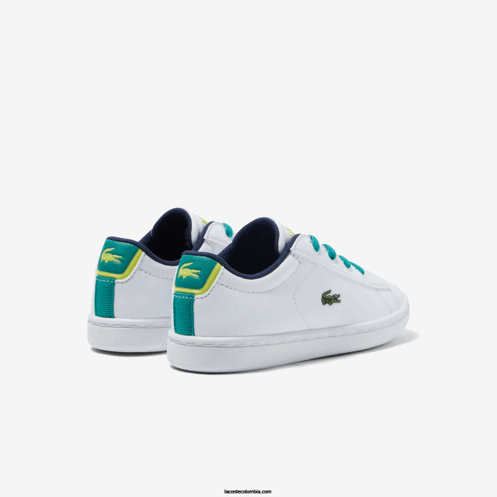 infantes Lacoste 6F242985 blanco/verde 082 zapatillas sintéticas carnaby