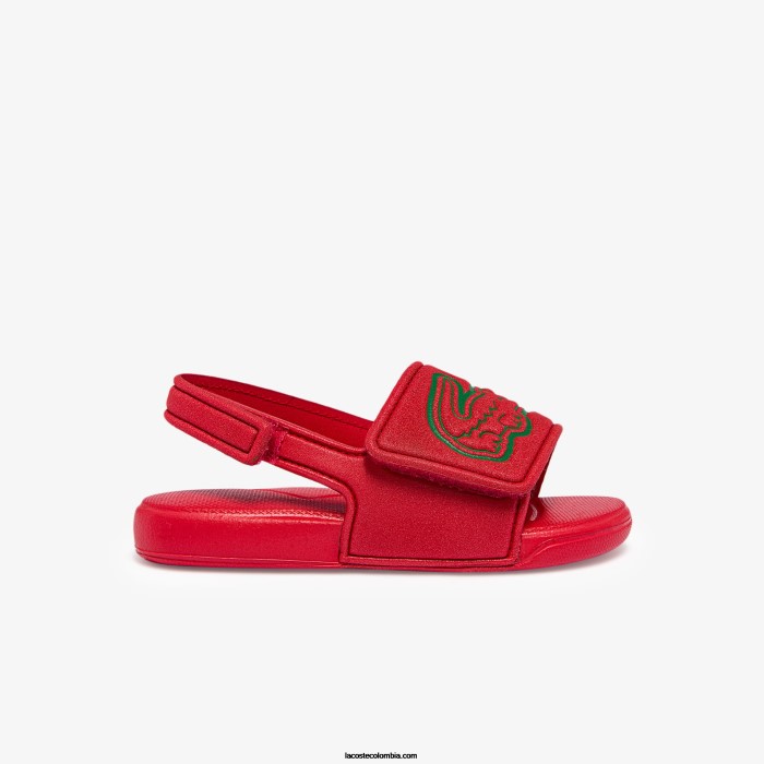 infantes Lacoste 6F242971 rojo verde t2q chanclas sintéticas con correa l.30