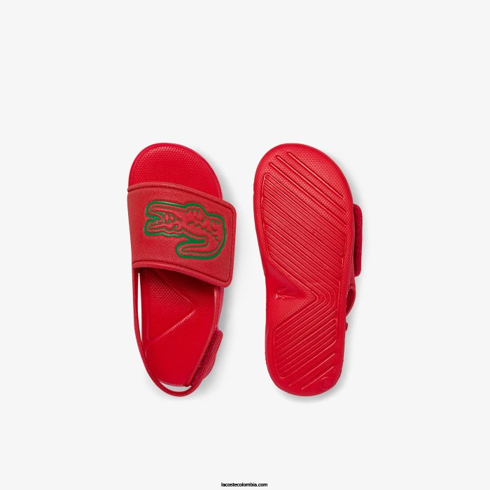 infantes Lacoste 6F242971 rojo verde t2q chanclas sintéticas con correa l.30
