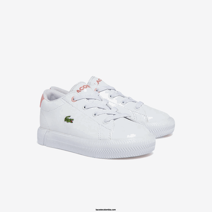 infantes Lacoste 6F242970 blanco y rosa claro 1y9 zapatillas deportivas