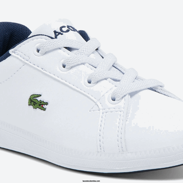 infantes Lacoste 6F242972 blanco y azul marino 042 zapatillas graduadas sintéticas