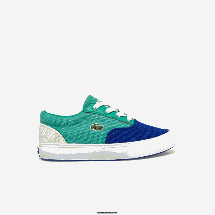 infantes Lacoste 6F242976 azul verde bg3 tenis Jump Serve de lona con encaje