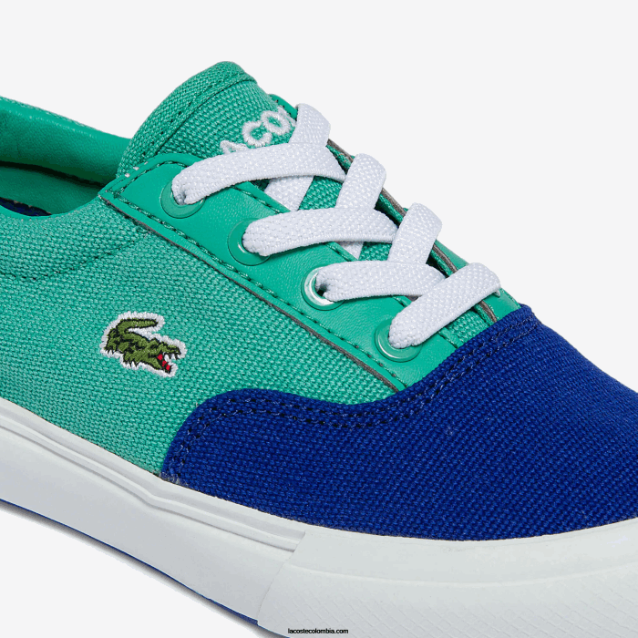 infantes Lacoste 6F242976 azul verde bg3 tenis Jump Serve de lona con encaje