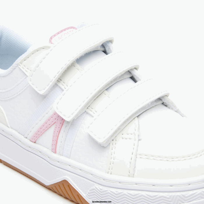 infantes Lacoste 6F242977 blanco y rosa b53 zapatillas l001 sintéticas