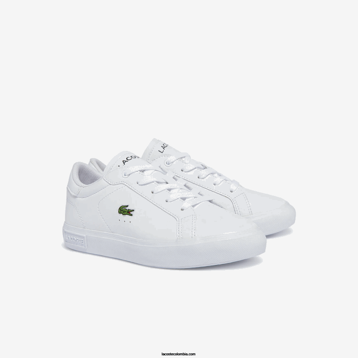 niños Lacoste 6F243067 blanco 21g tenis sintéticos powercourt