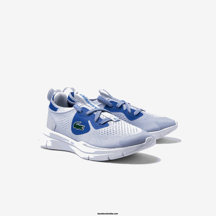 niños Lacoste 6F243069 azul claro 52c tenis run spin de tejido de punto