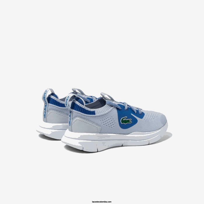 niños Lacoste 6F243069 azul claro 52c tenis run spin de tejido de punto