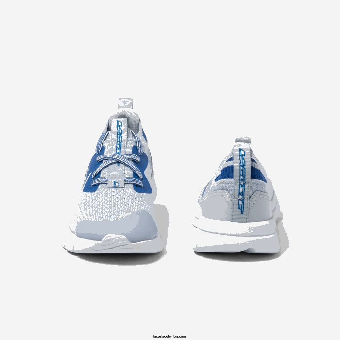 niños Lacoste 6F243069 azul claro 52c tenis run spin de tejido de punto