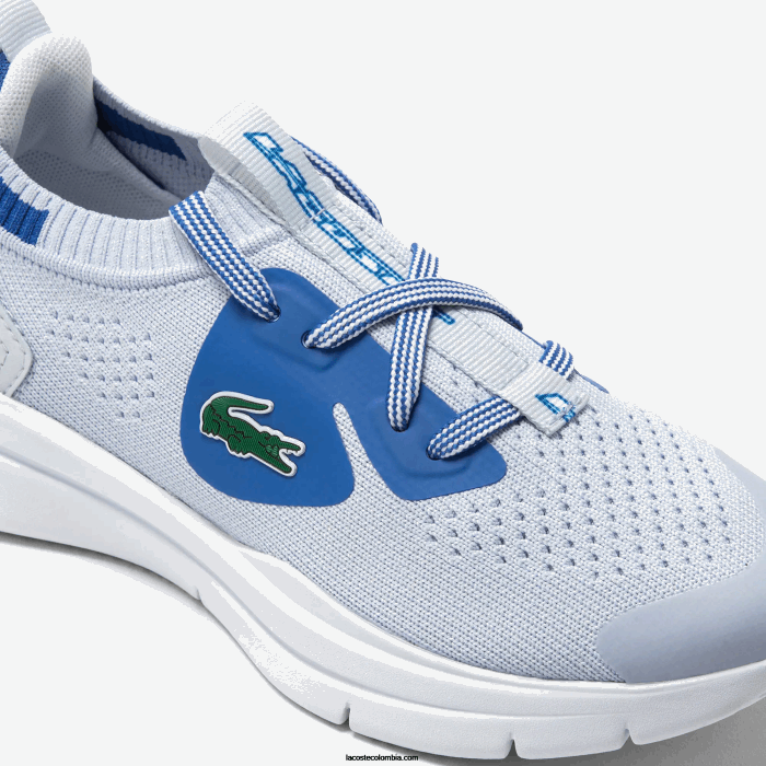 niños Lacoste 6F243069 azul claro 52c tenis run spin de tejido de punto