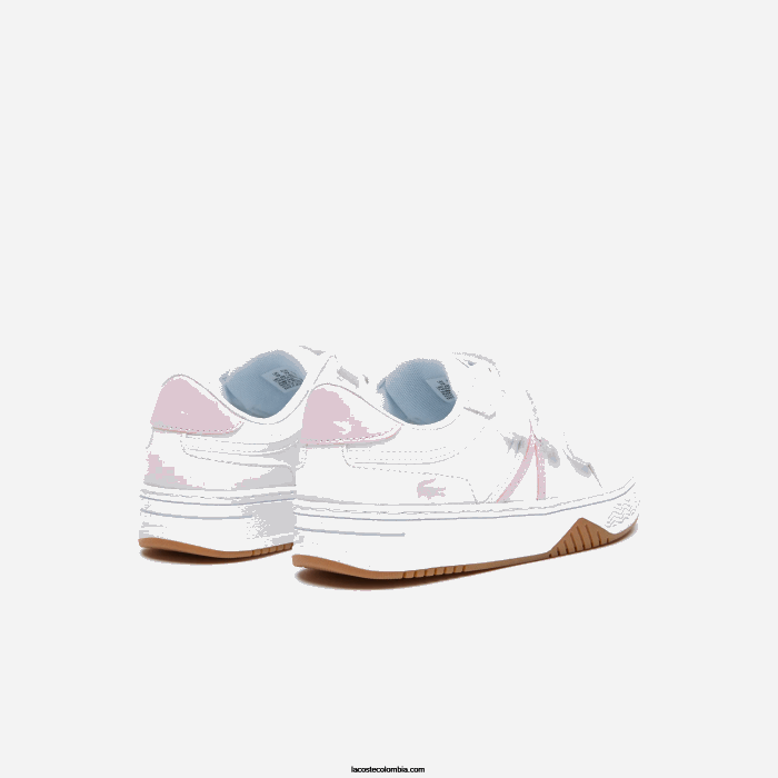 niños Lacoste 6F243258 blanco y rosa b53 zapatillas l001 sintéticas