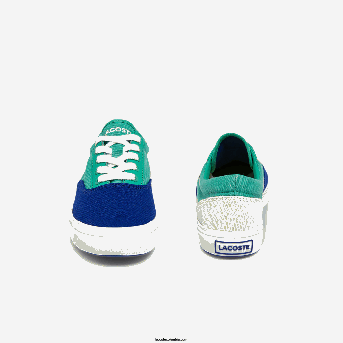 niños Lacoste 6F243264 azul verde bg3 tenis Jump Serve de lona con encaje