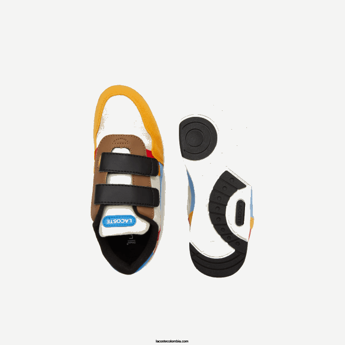 niños Lacoste 6F243303 blanquecino y amarillo ht3 zapatos al aire libre sintéticos de invierno t-clip