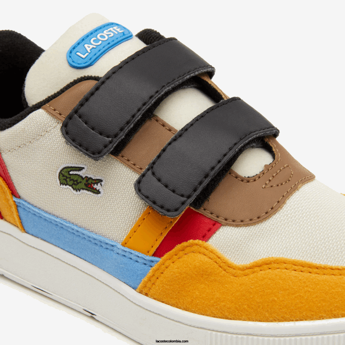 niños Lacoste 6F243303 blanquecino y amarillo ht3 zapatos al aire libre sintéticos de invierno t-clip