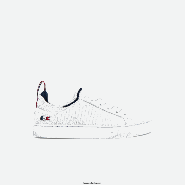 niños Lacoste 6F243304 blanco/azul marino y rojo 407 tenis la piquee textil tricolor