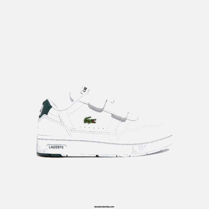 infantes Lacoste 6F242942 blanco y verde oscuro 1r5 tenis sintéticos con clip en T
