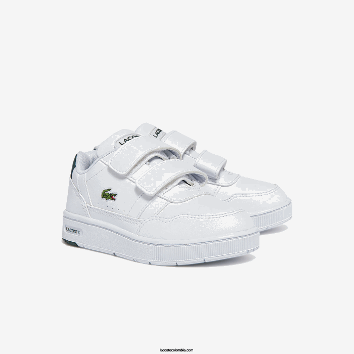 infantes Lacoste 6F242942 blanco y verde oscuro 1r5 tenis sintéticos con clip en T