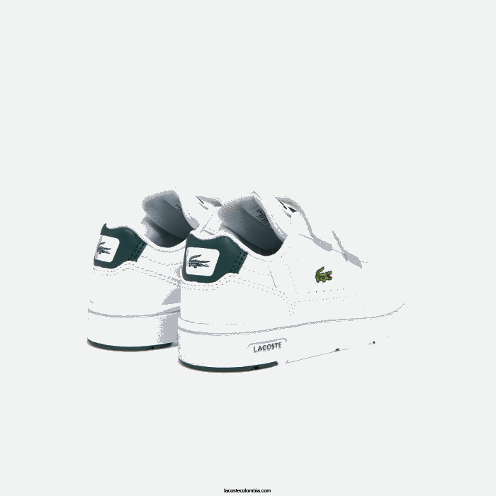 infantes Lacoste 6F242942 blanco y verde oscuro 1r5 tenis sintéticos con clip en T