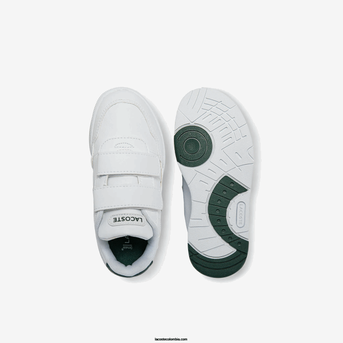 infantes Lacoste 6F242942 blanco y verde oscuro 1r5 tenis sintéticos con clip en T