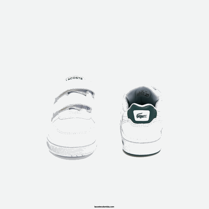 infantes Lacoste 6F242942 blanco y verde oscuro 1r5 tenis sintéticos con clip en T