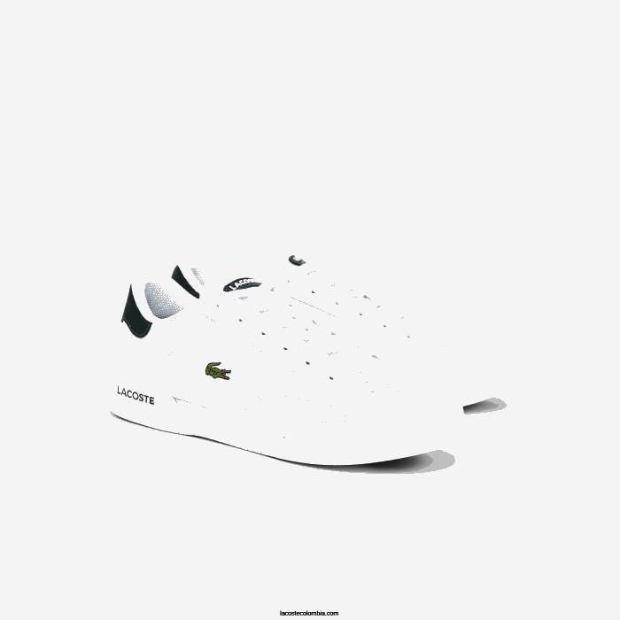 juniors Lacoste 6F243320 blanco y verde oscuro 1r5 tenis sintéticos Twin Serve